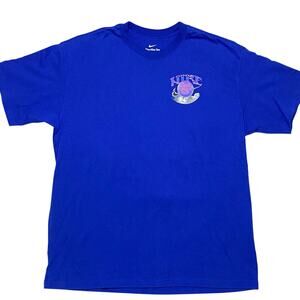 The Nike Tee Swoosh Max 90 Basketball T-Shirt Mens Large Blue No Fly Zone